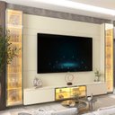 Ver imagem 7 de Painel para TV até 84 Polegadas 100% MDF com LED, Espelho, Vidro e 2 Portas 293,4x217,6x35,3cm