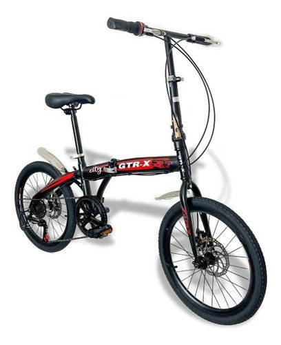 Bicicleta Gtr-x Pliage Dobrável Aro 20 Freios a Disco 7v Preto - 3