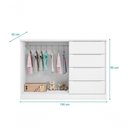 Ver imagem 4 de Jogo de Quarto Pérola com Guarda Roupa e Cômoda em MDF 165cm Branco Phoenix Baby