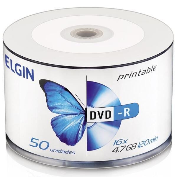 Dvd-R 4.7Gb 16x - Printable - Tubo com 50 Unidades - Elgin 82202 - 1