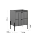 Ver imagem 5 de Mesa de Cabeceira - Industrial Retro Moriah 45cm Pés de Ferro Palito Cinza Preto