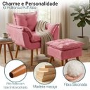 Ver imagem 4 de Kit Poltrona e Puff Alice Decorativa Confortável para Sala Recepção Manicure Quarto Tecido Suede