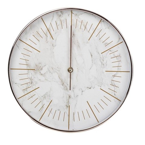 Relógio de Parede Rose Gold 30cm Fundo em Desenhos de Mármore