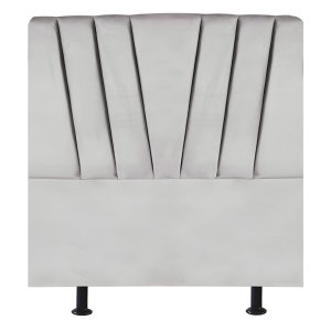 Cabeceira Estofada Cama Box Solteiro 100 Cm Malu Suede:cinza Claro