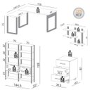 Ver imagem 3 de Mesa de Escritório em L com 2 Estantes Gaveteiro e Nicho Mdf