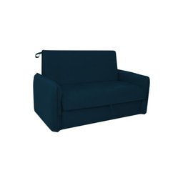 Sofá Cama para Sala de Estar Zaia com Baú Suede Matrix - Azul - 2