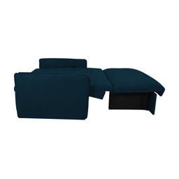 Sofá Cama para Sala de Estar Zaia com Baú Suede Matrix - Azul - 5