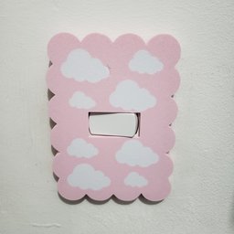 Capa Decorativa para Espelho de Interruptor, Formato Ondulado:rosa com Nuvens - 1