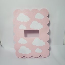 Capa Decorativa para Espelho de Interruptor, Formato Ondulado:rosa com Nuvens - 2