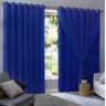 Cortina Blackout Com Voil 280x230 Corta Luz PVC Sala/Quarto:Azul-marinho - 1