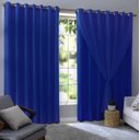 Ver imagem 1 de Cortina Blackout Com Voil 280x230 Corta Luz PVC Sala/Quarto:Azul-marinho