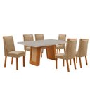 Ver imagem 2 de Mesa de Jantar Carolina 180cm Tampo MDF Vidro com 6 Cadeiras Yasmin