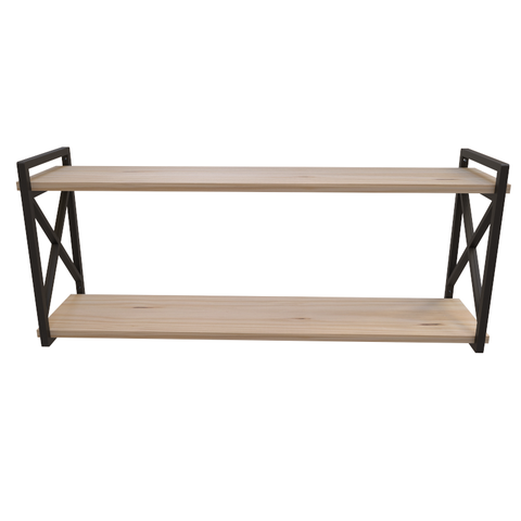 Prateleira Estilo Industrial modelo x com medidas de 20x60 centímetros acompanha madeiras