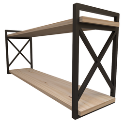 Prateleira Estilo Industrial modelo x com medidas de 20x60 centímetros acompanha madeiras - 2