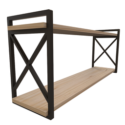 Prateleira Estilo Industrial modelo x com medidas de 20x60 centímetros acompanha madeiras - 3