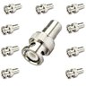 Kit C/ 10 Conectores Adaptador Bnc Macho P/ Rca Fêmea Cftv Tv Câmera Adaptador - 1