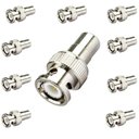 Ver imagem 1 de Kit C/ 10 Conectores Adaptador Bnc Macho P/ Rca Fêmea Cftv Tv Câmera Adaptador