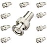 Kit C/ 10 Conectores Adaptador Bnc Macho P/ Rca Fêmea Cftv Tv Câmera Adaptador - 2