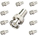 Ver imagem 2 de Kit C/ 10 Conectores Adaptador Bnc Macho P/ Rca Fêmea Cftv Tv Câmera Adaptador