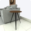Ver imagem 2 de Mesinha Lateral De Canto Para Sala e Quarto Redonda P.M