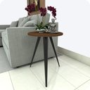 Ver imagem 1 de Mesinha Lateral De Canto Para Sala e Quarto Redonda P.M