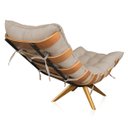 Ver imagem 4 de Poltrona Giratória Costela Suede Bege Base Madeira Ma25 Dmov