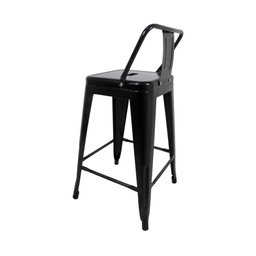 Kit 4 Banquetas Tolix Média com Encosto Pretas - 5