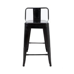 Kit 4 Banquetas Tolix Média com Encosto Pretas - 3