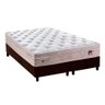 Cama Box King: Colchão Molas Ensacadas Plumatex Miami + Base Crc Suede Brown(193x203) - 1