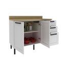 Ver imagem 4 de Balcão de Cozinha com Tampo 2 Portas e 3 Gavetas MDF 120cm Grazi Branco/Carvalho Tropical