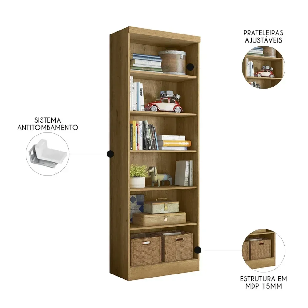 Ver imagem 3 de Livreiro Multiuso Linus sem Porta Freijo