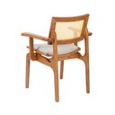 Ver imagem 2 de Cadeira Milão com Braço Assento Estofado com Encosto em Palhinha Amêndoa