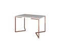 Ver imagem 3 de Mesa Industrial Base Ferro Cobre em V Tampo 137x90 Branco 4 Cadeiras Eames Madeira Assento Preto