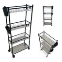 Ver imagem 1 de Carrinho Organizador 4 Prateleira Multiuso Cozinha Tempero Mantimentos Lavanderia Banheiro Higiene G