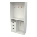 Ver imagem 3 de Armário Cabideiro Gavet Misto M44 100% Mdf Closet Loja Arara - Branco