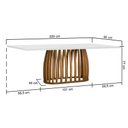 Ver imagem 2 de Mesa de Jantar Armonia Base Retangular - Amêndoa - Tampo 220x90cm Branco/vidro Off-white
