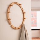 Ver imagem 2 de Kit 2 Cabideiros Arcos Circulo Redondo Modulares de Bambu 5 Pinos Cada - Oikos