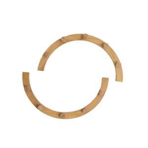 Kit 2 Cabideiros Arcos Circulo Redondo Modulares de Bambu 5 Pinos Cada - Oikos