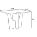 Ver imagem 3 de Mesa Sala de Jantar Vértice 1.200mm Canto Arredon com Vidro Nature/off White - Henn