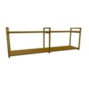 Ver imagem 1 de Nicho Industrial 2 Prateleiras Copacabana Ferro Dourado Tampo Canela 120cm