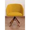 Poltrona Decorativa Redonda Pé Giratório de Madeira Cor:amarelo - 2