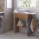 Ver imagem 1 de Tabua de Passar Roupa com Organizador e Prateleira Moderna Florido