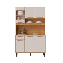 Kit de Cozinha Itatiaia 6 Portas 1 Vidro Off White Nápoles - 1