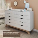 Ver imagem 5 de Cômoda para Quarto Infantil 10 Gavetas 100% MDF/MDP Alice Branco/Freijó