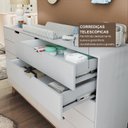 Ver imagem 4 de Cômoda para Quarto Infantil 10 Gavetas 100% MDF/MDP Alice Branco/Freijó