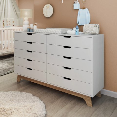 Cômoda para Quarto Infantil 10 Gavetas 100% Mdf Alice
