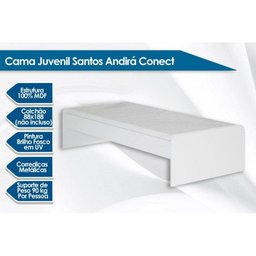 Beliche Módulo Office Teen (2 Camas+ Escrivaninha+Baú+Nicho+Prateleiras) Branco - Santos Andirá - 3