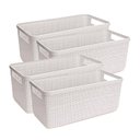 Ver imagem 1 de Cesto Organizador Juta Alongada Rattan de Plástico Resistente Capacidade 3,7 Litros 4 Unidades Cor:b
