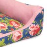 Cama Pet para Cachorro Menina Rosa Floral 50cm x 50cm x 15cm Decoralle com Almofada - 5