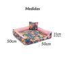 Cama Pet para Cachorro Menina Rosa Floral 50cm x 50cm x 15cm Decoralle com Almofada - 2